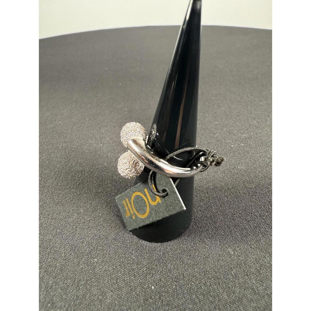 nOir Jewelry Silver Dee Pave Ring Size 8 - Picture 3 of 7